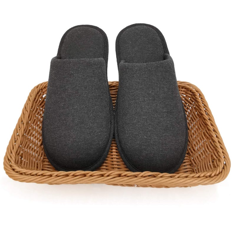 ofoot Men's Organic Cotton Cozy Indoor Slippers, Memory Foam House Flat,Washable Slip on Home Shoes(Charcoal Grey,US 9-10) - Image 4